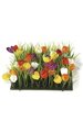 10" Plastic Grass with Fabric Crocus - 3" Height - Mixed Colors