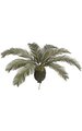 18 inches Plastic Cycas Palm - Synthetic Trunk - 8 Fronds - Green - 30 inches Width - Bare Trunk