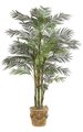 7 feet Reed Artificial Palm Tree - 7 Synthetic Trunks - 37 Fronds - Green - Weighted Base