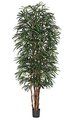9 Foot Tall Life-Like Lady Palm -7 Natural Trunks - Green - Weighted Base