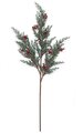 33.5 inches Plastic Juniper Spray x 3 - Red Berries - Green