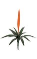 27 inches Plastic Outdoor Tropical  Vriesea Splendens Bromeliad - 12 Green Leaves - Orange Flower