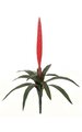 27 inches Outdoor Tropical Artificial Vriesea Splendens Bromeliad - 12 Green Leaves - Red Flower