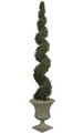 10' Plastic Outdoor Cypress Spiral Topiary - 4,294 Green Leaves - Bare Stem