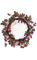 22 inches Crabapple Wreath - Multi- Red