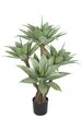4 Foot Plastic Agave Tree - Synthetic Trunks - 4 Green Heads - 43 inches Width - Weighted Base - Outdoor UV Protection