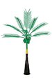 12.5' Coconut Palm Tree with Coconuts - Synthetic Brown Trunk - 2,304 Green LED Lights