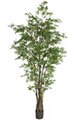 7' Japanese Maple Tree - Synthetic Trunk - 1,705 Green Leaves - 43" Width - Weighted Base