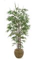 7' Bamboo Palm - 10 Synthetic Black Canes - 1,735 Leaves - Green - Weighted Base