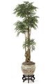 6' Ruscus Tree - Natural Trunks - 2,812 Leaves - Berry Clusters - Green - Weighted Base - Case Quantity Only
