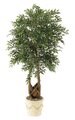 6.5 Foot Faux Smilax Tree - Natural Trunks - 3,367 Leaves - Green - Weighted Base