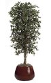 6.5' Artificial Ficus Tree - Natural Trunk - 2,700 Leaves - Green - Weighted Base