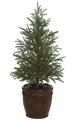 3.5 feet Plastic Picea Pine Tree - Natural Trunk - 825 Green Tips