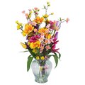 22 inches Mixed Spring flowers in a glass vase