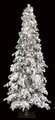 Flocked Carolina Pine Christmas Tree - Slim Size - 886 Tips - 400 Clear Lights