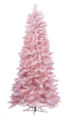 7.5' Flocked Pastel Pink Christmas Tree - Slim Size - 918 Pink Tips - 650 Pink Lights
