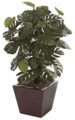 W-60300 Faux 4' Split Leaf Philodendron Bush - 45 Leaves - Green - Weighted Base