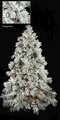 C-70421 Pre-lit 7.5' & 9' Tall Heavy Flocked Long Twig Pine Christmas Tree Tree with pine cones