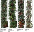 6'Plastic White Spruce/ PVC Mixed Pine with Bay Leaf, Juniper Berries, Incense Cedar, Cones/PVC Mixed Austrian & Sugar Pine/Australian Pine - Berries/Pine Cones Christmas Garlands
