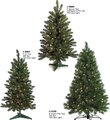 3' Pre Lit Christmas Fir , Pre Lit Spruce Tree & 4' Scotch Pine with lights