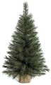 3 feet Pine Christmas Tree - 106 Green Tips - 19 inches Width - Brown Burlap Bag Base