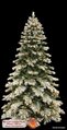 C-90131 9' Flocked Mountain Pine Tree - Full - 1,882 Tips - 800 Clear Mini Lights - 63" Width - Wire Stand