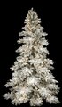 C-91048 7.5 feet Heavy Flocked Snow Tree - Full - 1,144 Tips - 450 Warm White 5mm LED Lights