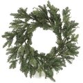 A-3048 28" Plastic Cypress Wreath - Single Ring - 404 Mixed Green Tips