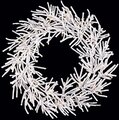 30 inches Flocked Pistol Pine Wreath - Triple Ring - 50 Clear Lights