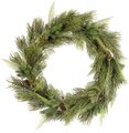 A-7391 30 inch Plastic Austrian Pine Wreath with Pine Cones