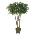 EF-4015 7.5' Smilax Ficus Tree 6 Natural Wood Trunks 3200 Lvs 4' Wide
