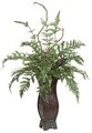 P-84740 30 inches x 26 inches Fern in Bamboo Planter - 24 Green Fronds