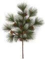 32 inches PVC Pine Branch - 17 Tips - 9 Pine Cones - Green