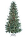 EF-Y7D790-GR 9'Hx60"D Cedar Tree x2476 w/Large Cones & 1100 Clear Lights & Switch on Metal Stand