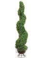 EF-824 	4' Spiral Boxwood Topiary in Metal Stand Green Indoor/Outdoor (Price is for a 2 pc set)