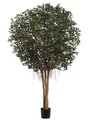 EF-4365  9' Giant Ficus Retusa Tree Natural Wood Trunks in Pot Two Tone Green