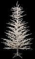 C-70264  4 feet Medium Flocked Twig Tree - Slim Size - 192 Tips - 100 Warm White Mini LED Lights - 39 inches Width - Wire Stand