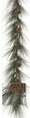 C-90445 6 feet Long Leaf Pine Garland Plastic Twigs/ Pine Cones 12 inches Wide