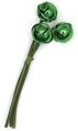 9" Plastic Bell Bundle - 3 Green Bells - 1.5" Width