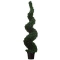EF-245  5' Cedar Spiral Topiary w/1628 Lvs. in Round Black Plastic Pot Green Indoor/Outdoor Use  (Price is for a 2 pc Set)
