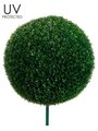 EF-532  	24" Uv Boxwood Tea Leaf Ball w/10" Metal Pole (knock-Down Packing) Green