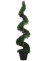 EF-384  4' Outdoor UV Protected Plastic Boxwood Spiral Topiary in Pot Green