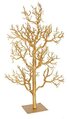 42 inches Plastic Glittered Twig Christmas Tree - Metal Base - Gold