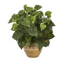 14" Pothos Artificial Plant in Ceramic Planter