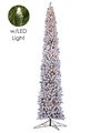 10'Hx27"D Flocked Tower Tree x833 w/550 LED Lights on Metal Stand Snow