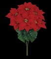 21 inches Red Velvet Poinsettia Bush 8 Blooms