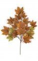 33 inches Sugar Maple Branch - 18 Leaves - Rust/Green - FIRE RETARDANT
