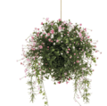 19" Outdoor UV Protected Mini Flower Hanging Boxwood Basket Pink White