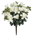 16 inches Outdoor UV Azalea Bush - 16 White Flowers - 4 inches Stem - Bare Stem