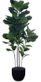72" UV Outdoor/Indoor Green Fiddle Leaf Potted Plant With Pot Shown